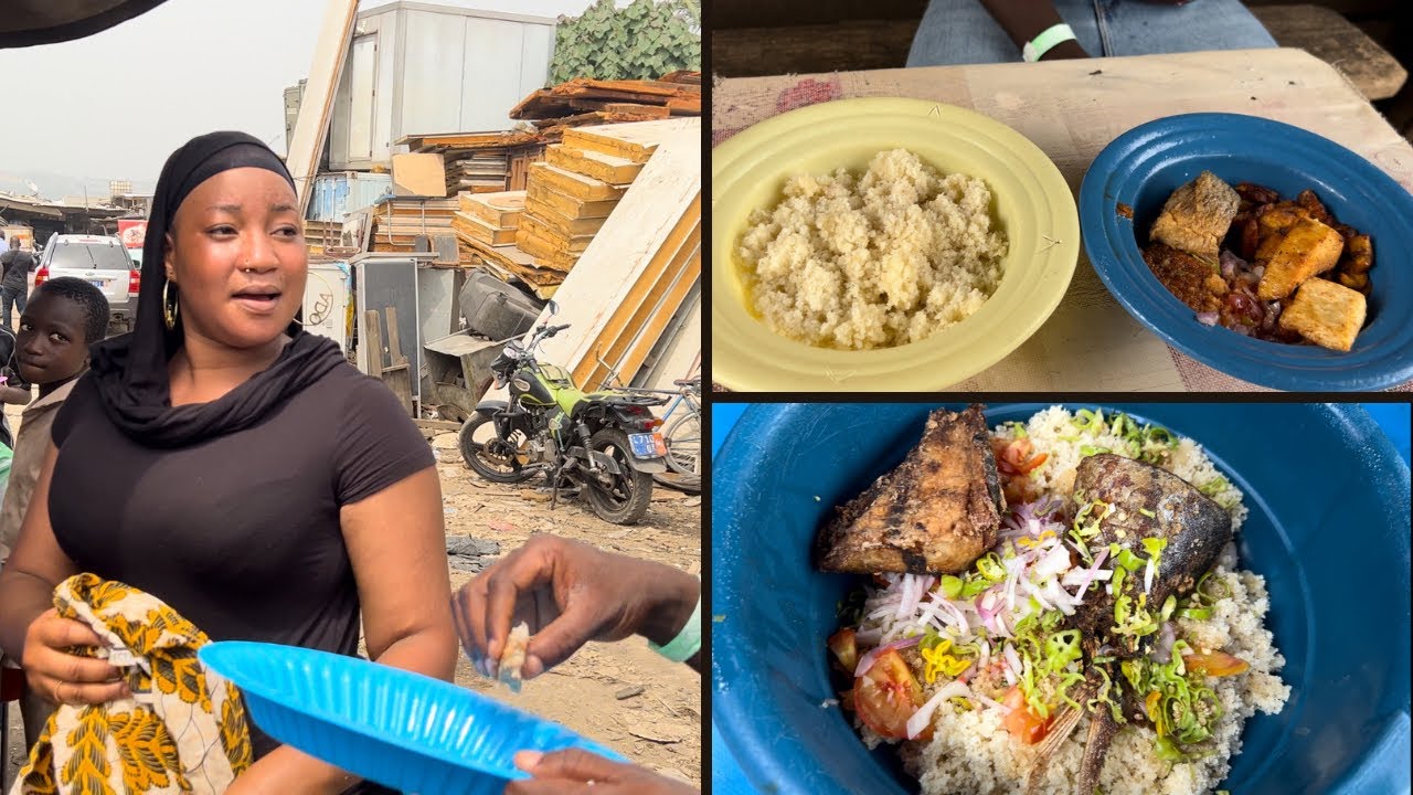 Street food in Marcory Côte d’Ivoire - Difference between Attieke and Garba - Ivory Coast 🇨🇮 Ep40