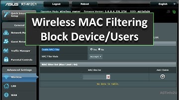 ASUS Router Wireless MAC Filtering Settings (Allow / Block Users)