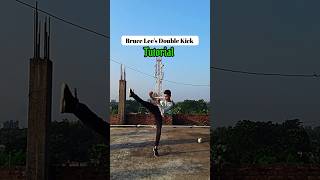 Bruce Lee's Double Kick Tutorial 🔥 #shorts #kick #martialarts #taekwondo #tutorial #brucelee