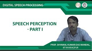 Speech Perception - Part I