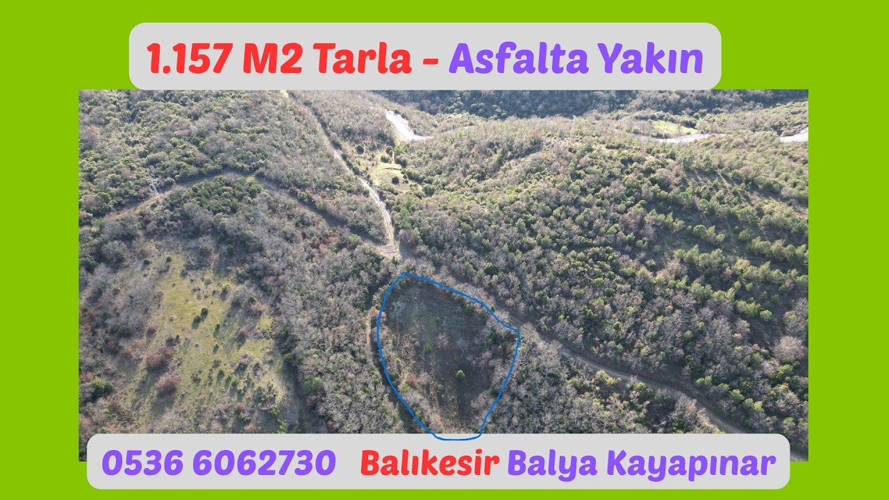 xAcil-1.157 M2  Asfalt Dibi Yolu Olan Tarla. Balıkesir Balya Kayapınar 158 ada 3 parselde.  190.000