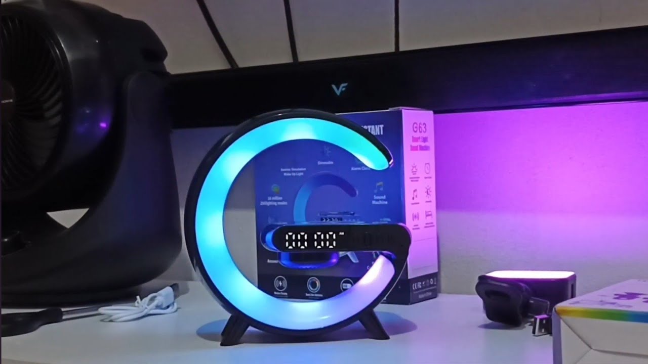 Unboxing RGB light Clock rgb lighting wireless charging 