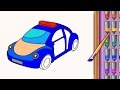 Car Bagger Truck Bus & Police Car Fun Coloring Educational & Creative Game For Kids & Toddlers