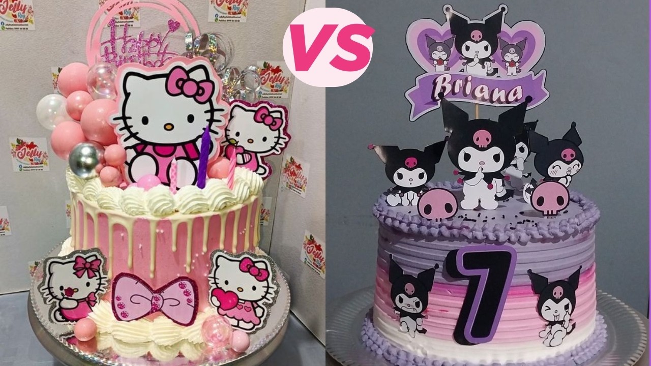 Pasteles de Hello Kitty vs  Pasteles de Kuromi ¿Cuál prefieres?