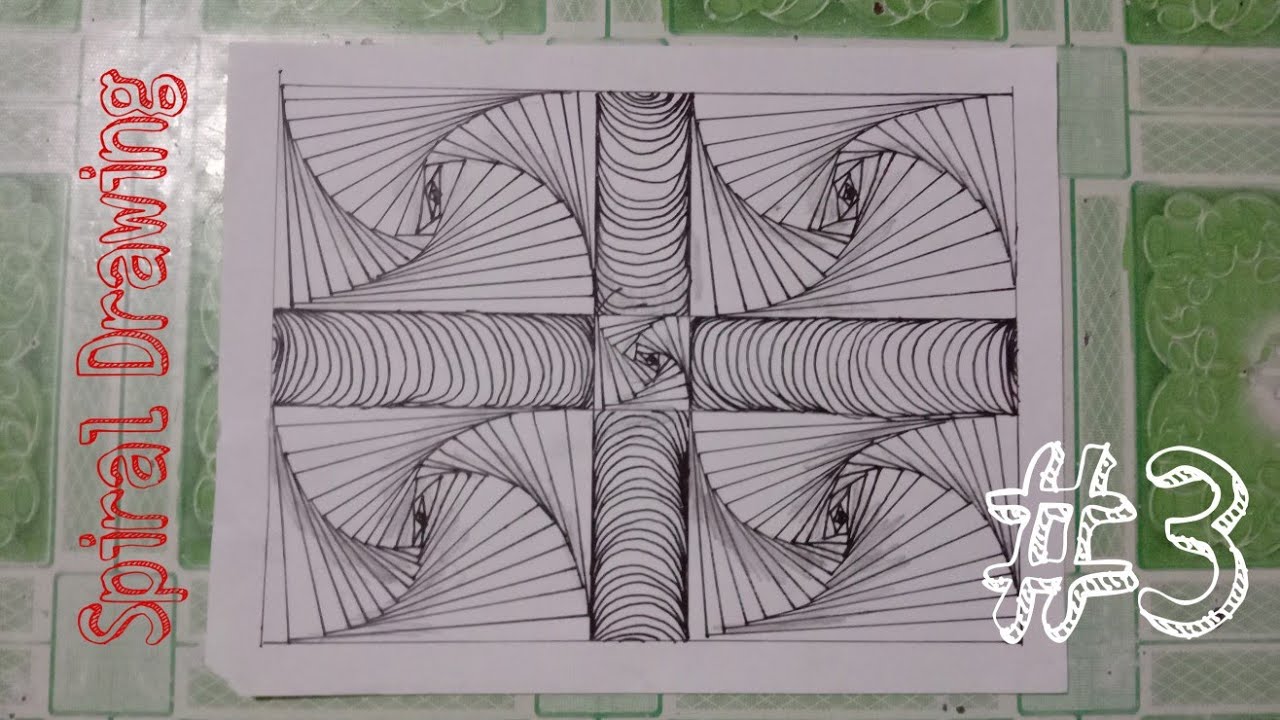 Spiral Drawing #3| Easy Spiral Drawing for beginners|How to draw ...