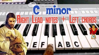 C minor in keyboard | C minor scale left chords and right lead notes #keyboardnotes#lessons #Cminor