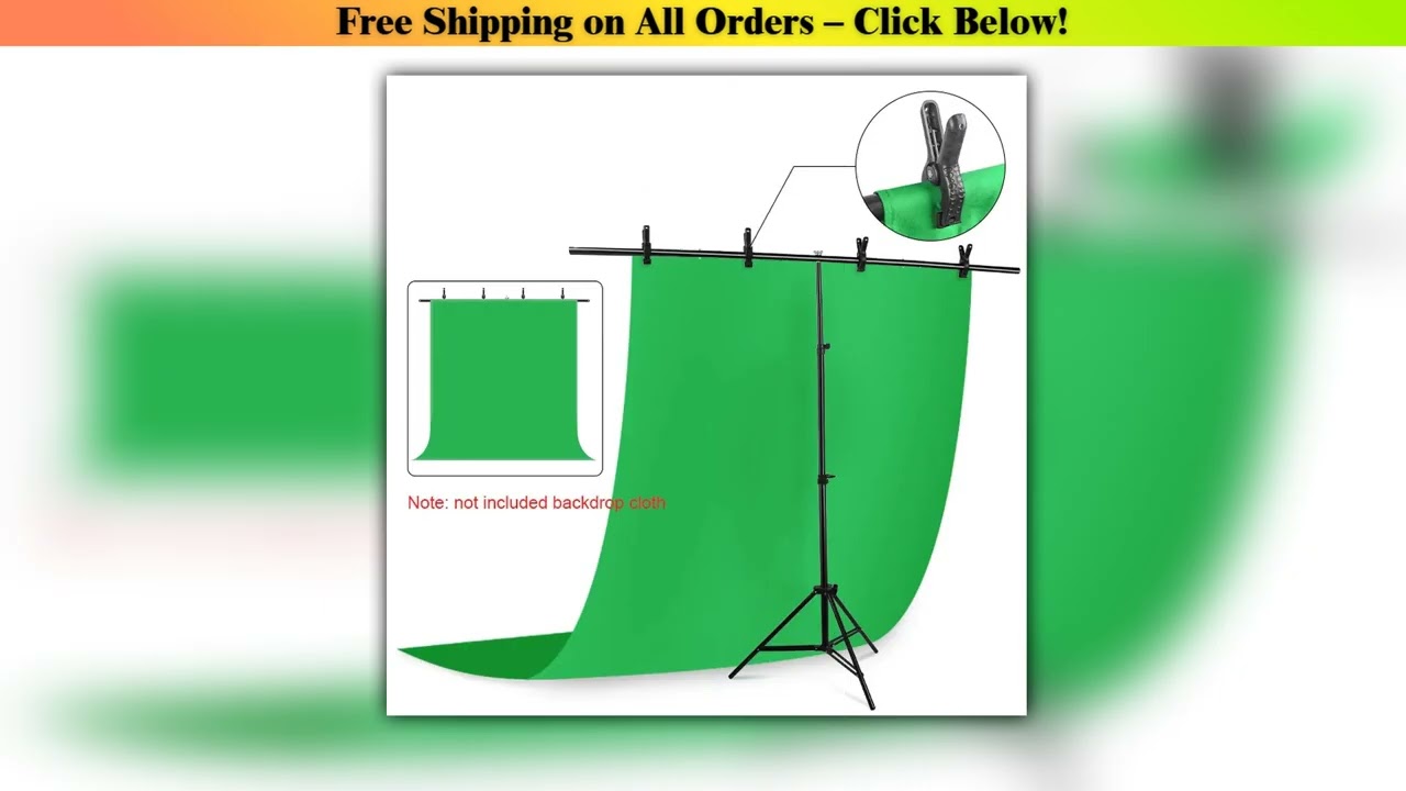 Photography T-shape Stand Background Support System Kit Studio Video Photo Frame with Clamp for