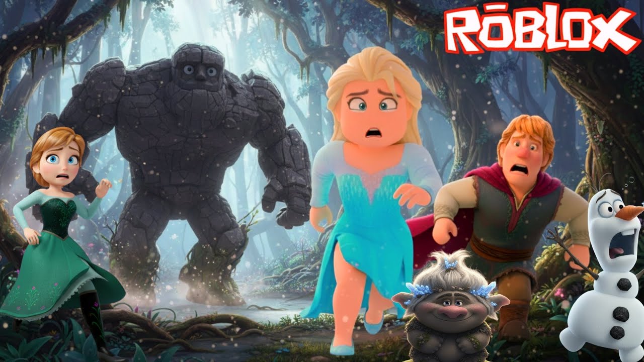 Королева Эльза против Злого Земляного Гиганта в Roblox (Frozen RP Adventure)