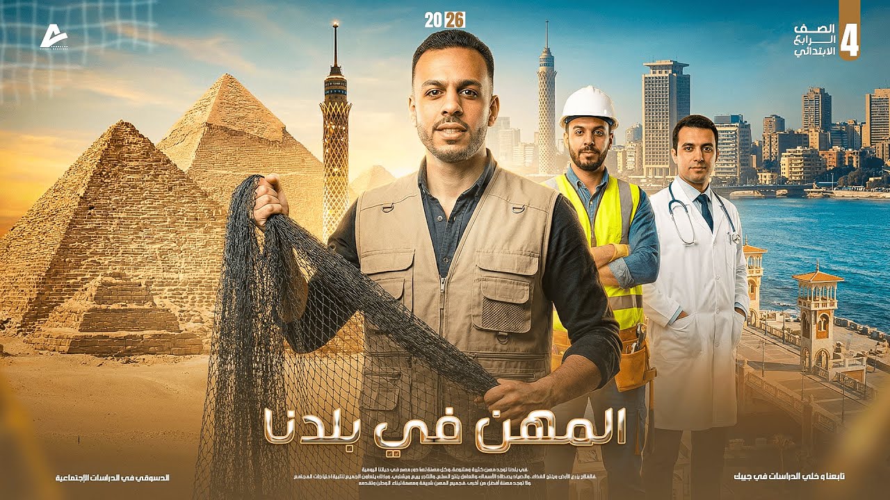 شرح درس المهن في بلدنا | الصف الرابع الابتدائي | الدرس الثاني 👷‍♂️👨‍⚕️