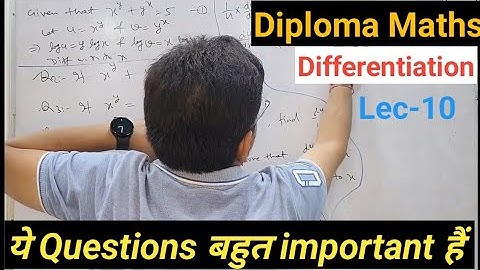 Logarithmic Differentiation important Questions || Diploma 1st Year  Maths Differentiation Lec-10