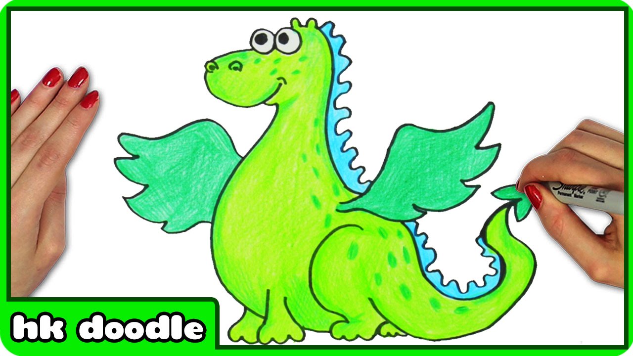 Cartoon Dragon Drawing - How To Draw A Cartoon Dragon Step By Step