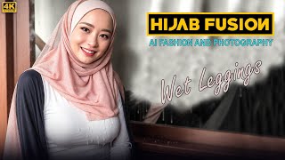 [4K] Lookbook Ai Middle East-Asian Hijab In Winter Lake #Hijabfusion