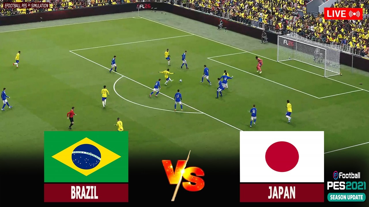 🔴Brazil vs Japan | eFootball PES 2021 | Vido Game Simulation | World Cup - 2026 Round of 32