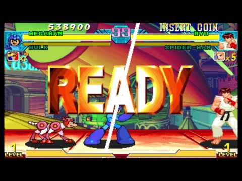 Marvel vs Capcom 1 ( Arcade ) - Megaman / Hulk Playthrough ( July 1, 2017 )