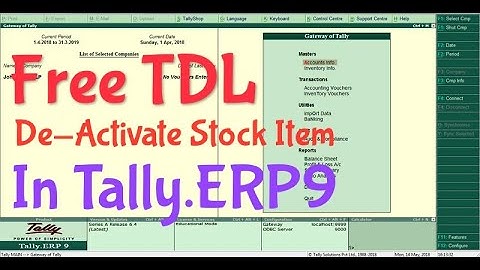 Free Tally TDL Ep 01 How to Deactivate Stock Item from Tally.ERP 9, How to Hide Stock Item in Tally
