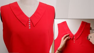 Learning To Sew Beautiful Women's Collar | Sewing Tips And Tricks | Thuy Sewing by Thuy sewing 21,747 views 1 year ago 6 minutes, 3 seconds