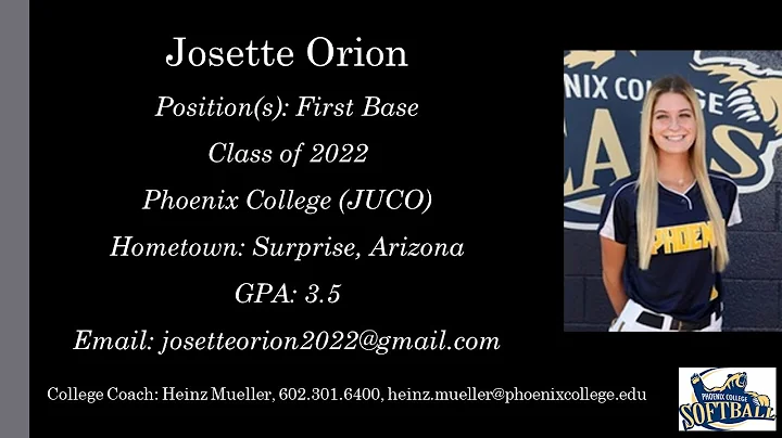Josette Orion Softball Skills Video - First Base -...