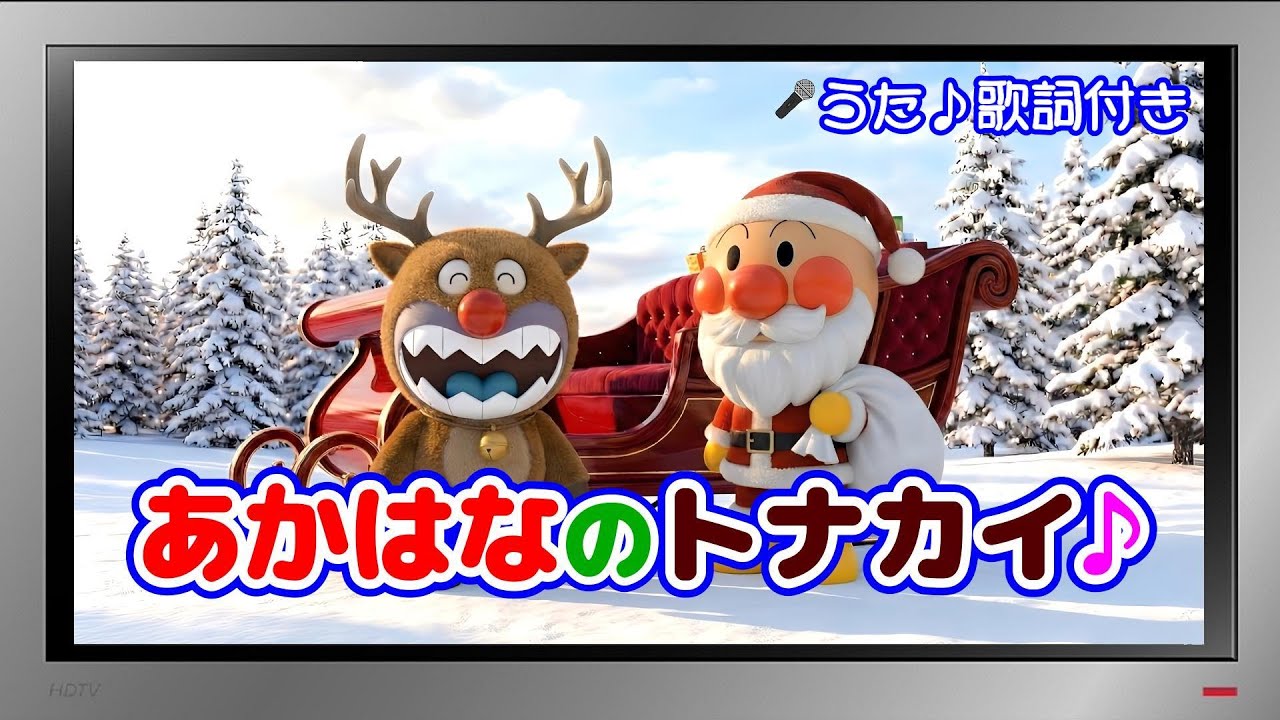 ぽんちゃんのうた♪】クリスマスソング♪アンパンマンサンタとトナカイ