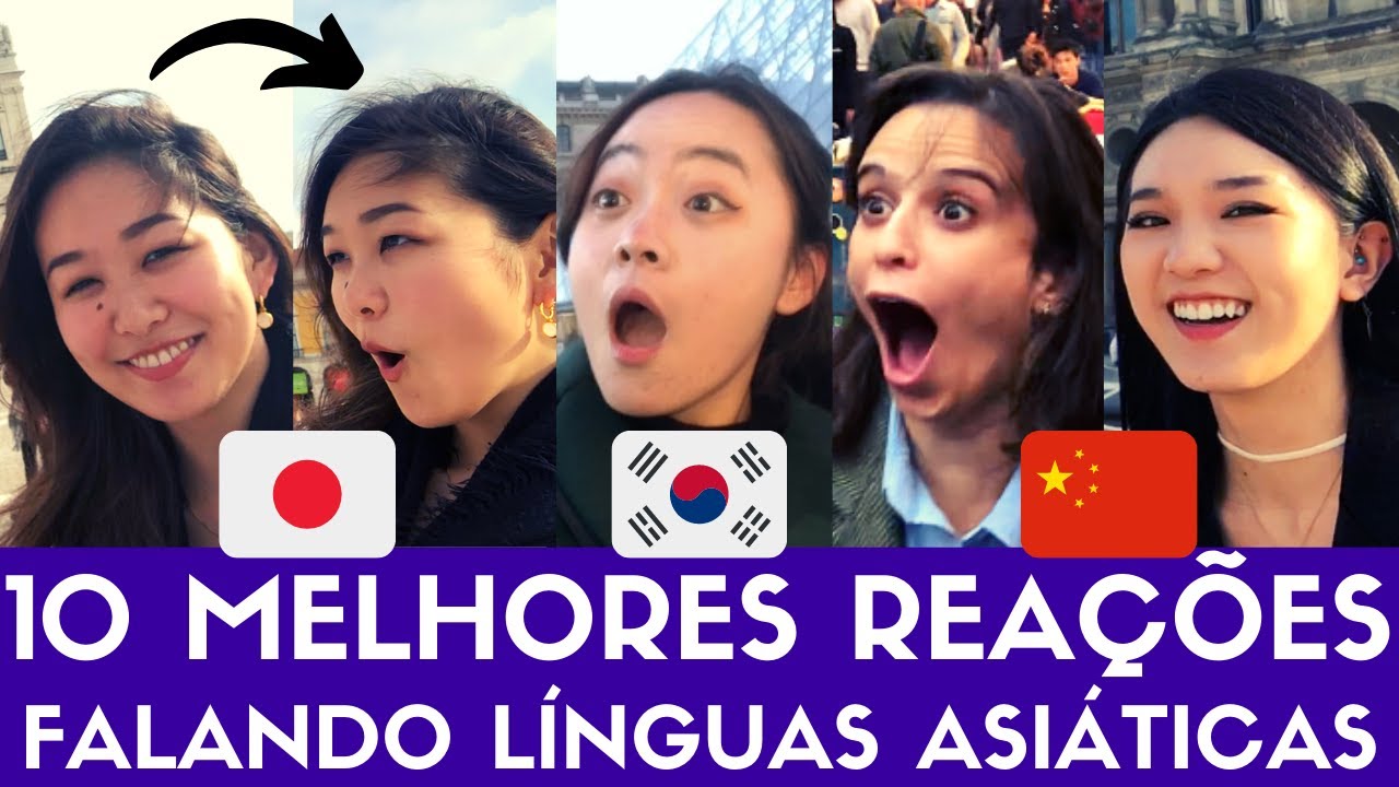 MELHORES REAÇÕES FALANDO LÍNGUAS ASIÁTICAS (TOP 10) GABRIEL POLIGLOTA