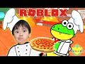 Ryan Plays Roblox Working at Pizza Shop with Gus the Gummy Gator