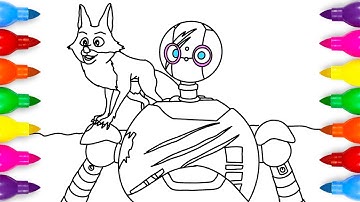 The Wild Robot Movie Roz and Fink Coloring Page