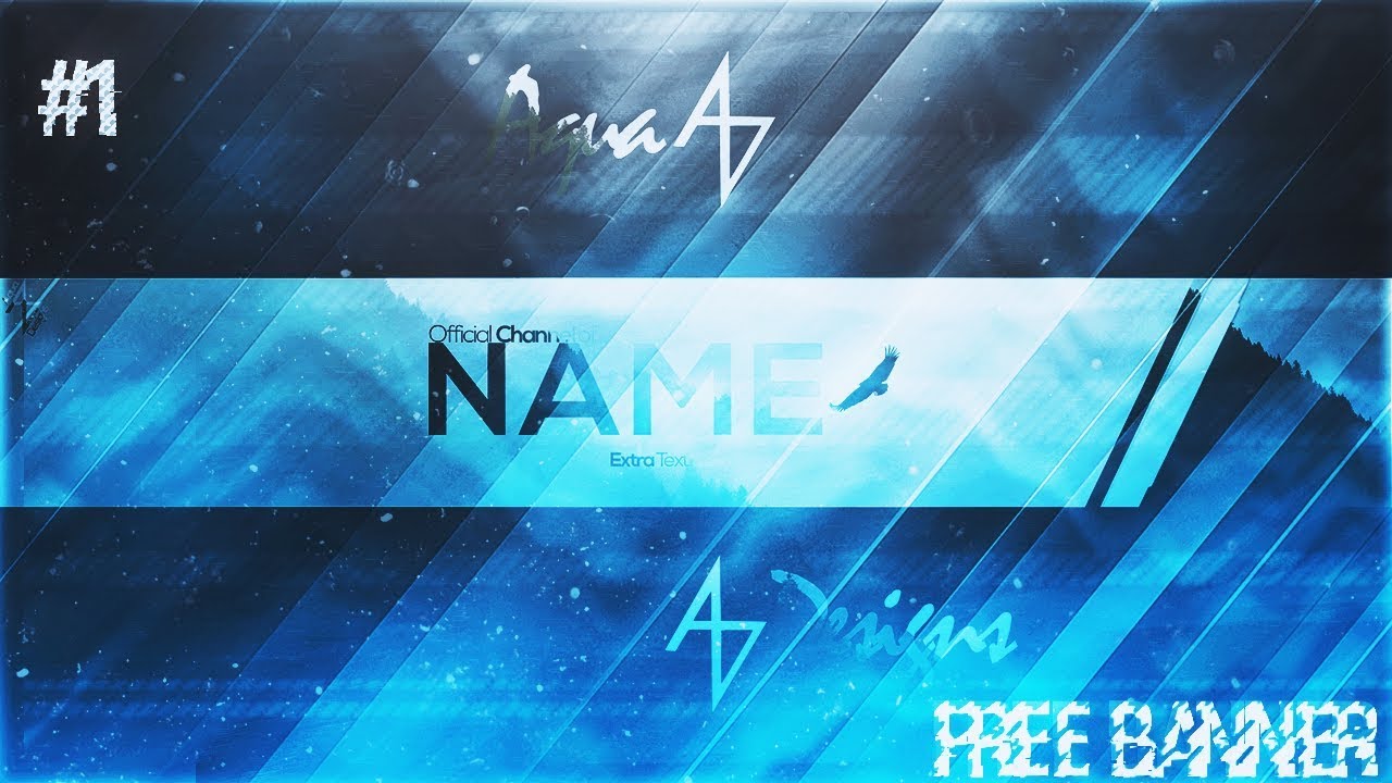 FREE YOUTUBE 2D BANNER TEMPLATE! Simple Blue Banner 1 // Free Download
