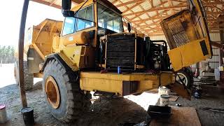 Servicing The Dump Truck Before Painting
