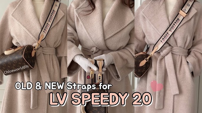 Louis Vuitton Monogram Speedy 20 strap mix and match options, model view  length advises 