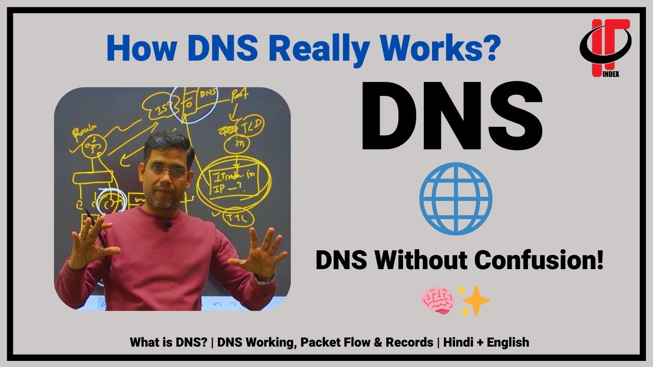 What is DNS? | DNS Working, Packet Flow & Records | Hindi + English