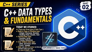C++ Series #2 | Data Types in C++ (int, float, double, char, bool) with Handwritten Notes