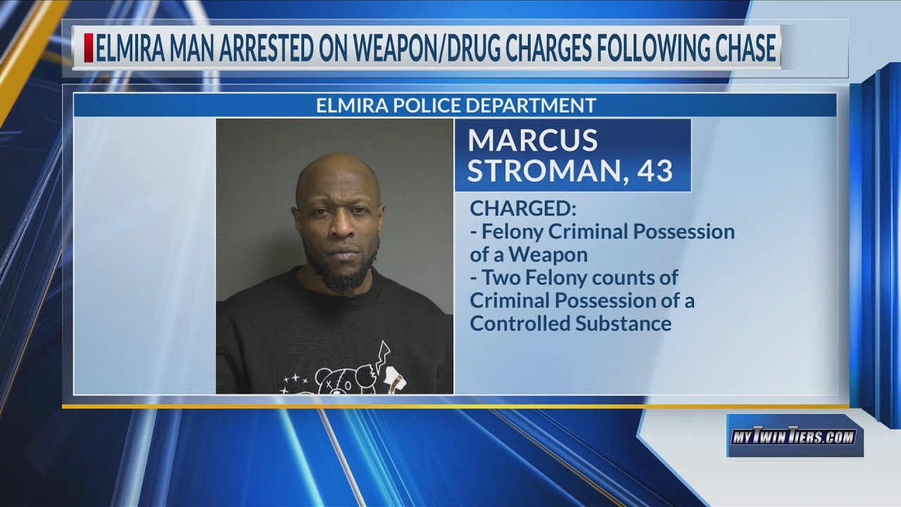 Elmira man arrested on weapon/drug charges following chase - YouTube