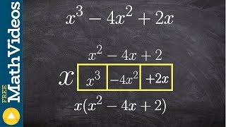 Factoring out a GCF by applying the box method screenshot 5