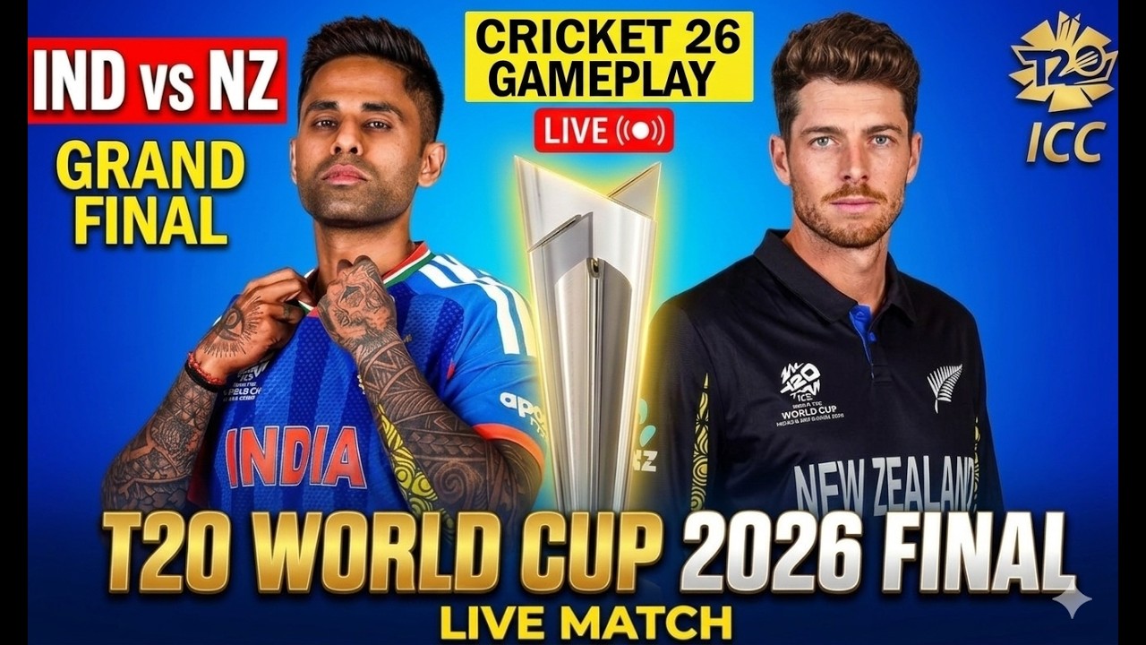India vs New Zealand Live Final | Match Preview & Gameplay | T20 WC 2026 |