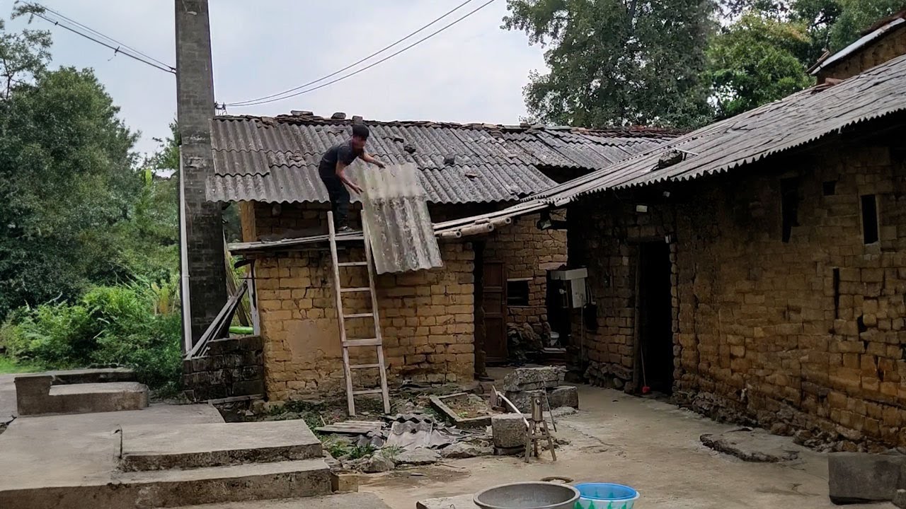 The man renovated Grandma's old house and built a new kitchen. Rooms is full of childhood memories