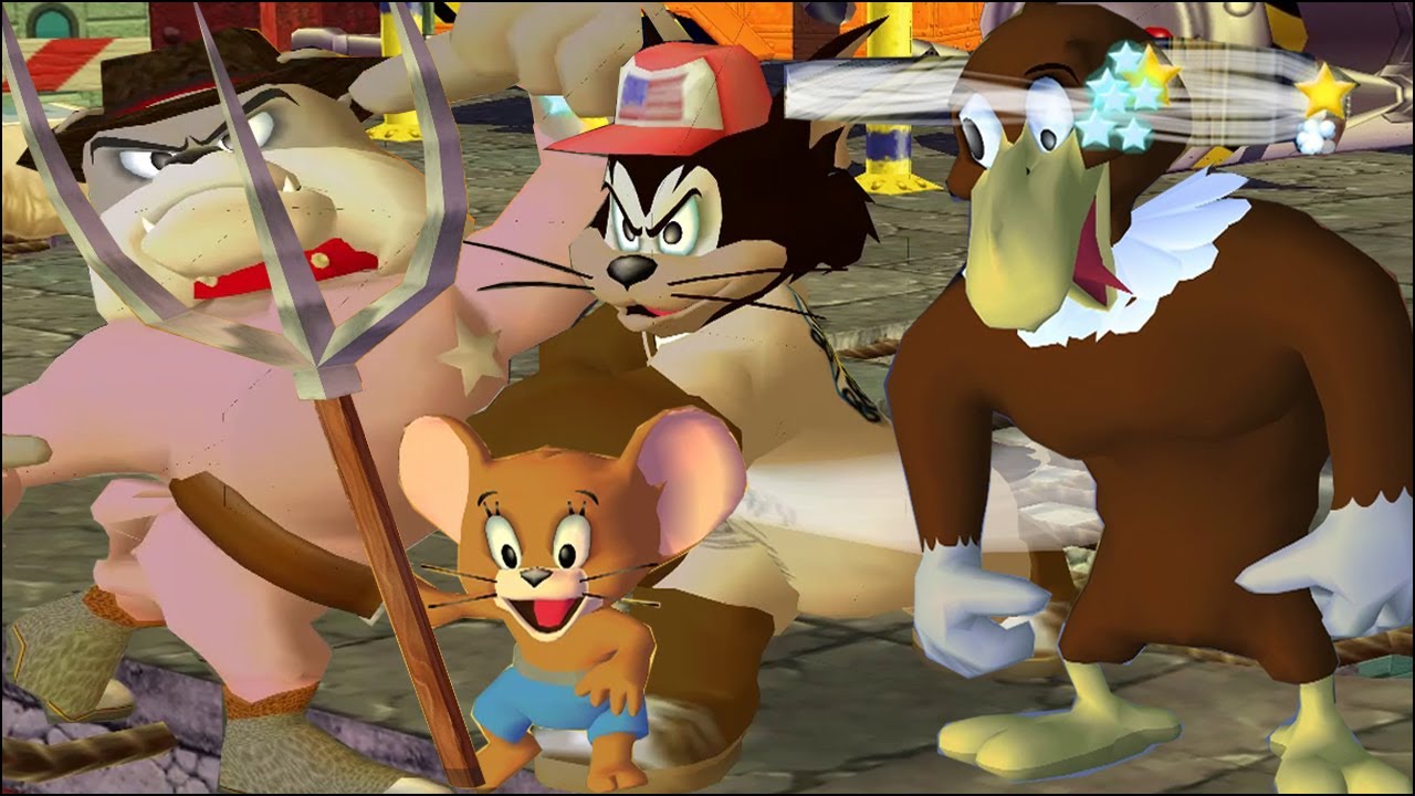 Tom and Jerry in War of the Whiskers Jerry Vs Spike Vs Butch Vs Eagle (Master Difficulty)