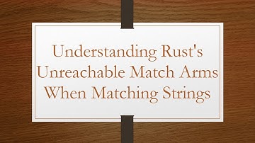 Understanding Rust