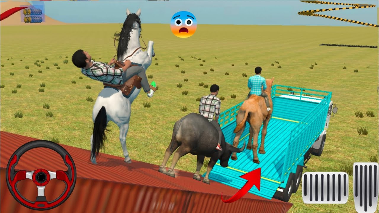 Horse 🐎 Buffalo 🐃 And Camel 🐫 Loding On Truck Animals Transport Gameplay #truck #animals # car #game