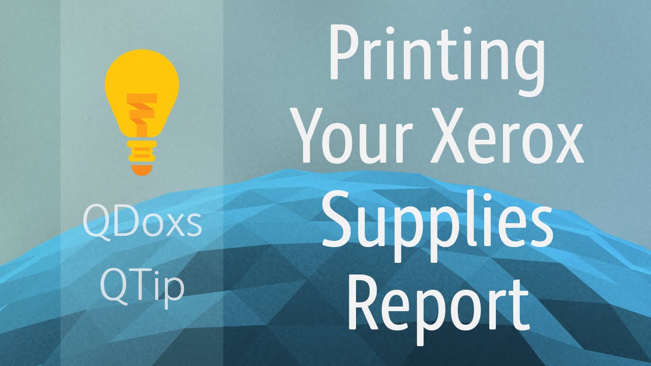 Printing Your Xerox Supply Report, QDoxs YouTube