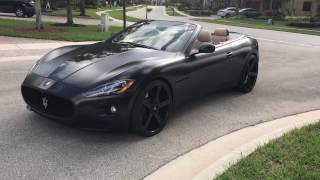 For Sale Satin Matte Black Maserati GranTurismo Wrapped with 24" / 22" Rims