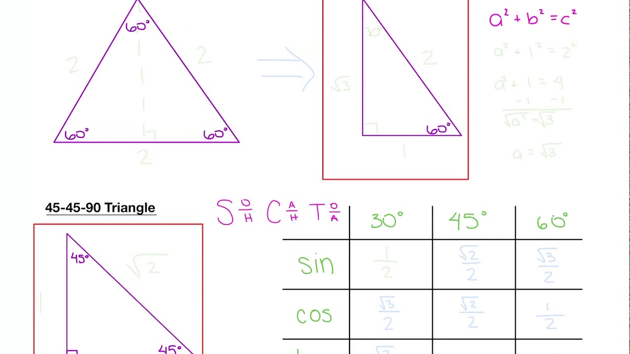 306090 and 454590 Triangles YouTube