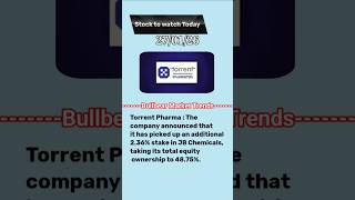 Torrent Pharma Share letest news| Stock to watch today| Bullbear Market Trends