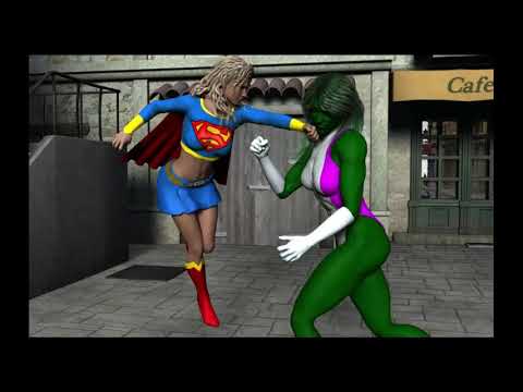 SHE HULK VS SUPERGIRL, GIRLS FIGHT