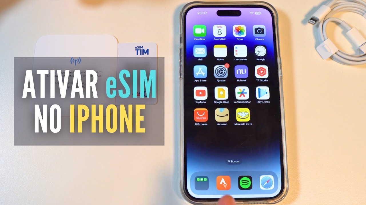 Como ativar o eSIM em um iPhone sem entrada de chip - YouTube