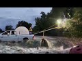 Swift water rescue for man stranded in pickup in McGregor, Texas