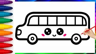 Fun School Van Drawing with Colors | Simple Art for Toddlers and Preschoolers