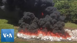 Panama: Anti-Drug Authorities Burn Seized Narcotics
