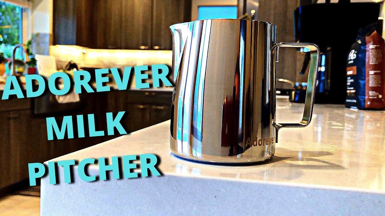 Adorever Milk Frothing Pitcher 350ml/600ml/900ml/1500ml (12oz/20oz/32oz/50oz) Steaming Pitchers Stainless Steel Milk/Coffee/Cappuccino/Latte Art