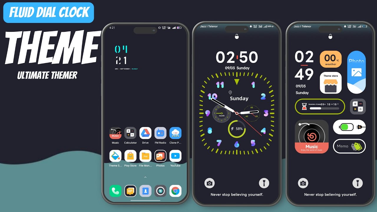 Fluid Dial Clock Theme For Oppo And Realme|| Multi Lockscreen|| Oppo Themes|| Realme Themes||