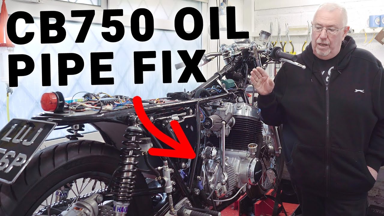 How To Fix Honda CB750 Oil Line Leak & Make New Ones [Cafe Racer Engine Leaking Oil Pipe Fix] 29