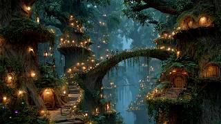 Download Lagu Arboria Glade Ambiance + Deep Forest 🌙Tranquility Treehouse Village in the Night w/ Fantasy Music MP3